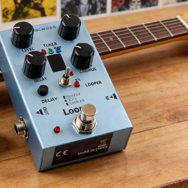 Multi Effect Electric Guitar Pedal Looper Electric Guitar Effect Pedal with LED Lights for Stage and Studio Use