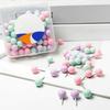 50pcs Macaron Colored Earth Nail, Big Head Art Character Nail, Soft Wooden Card, Teacher's Universal Message, Drawing Pin