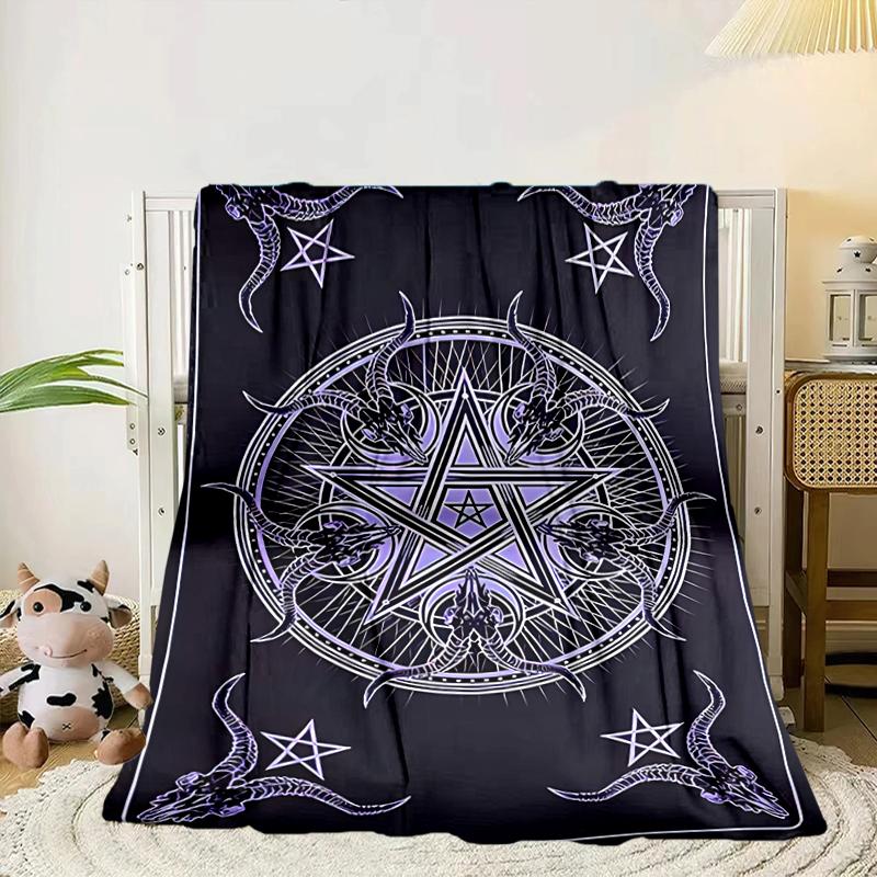 Pentagram And Moon Artwork Blanket Flannel Blanket Throw Blanket Sofa Cover Blanket Soft Premium Blanket Picnic Blanket Tv Blanket Gifts