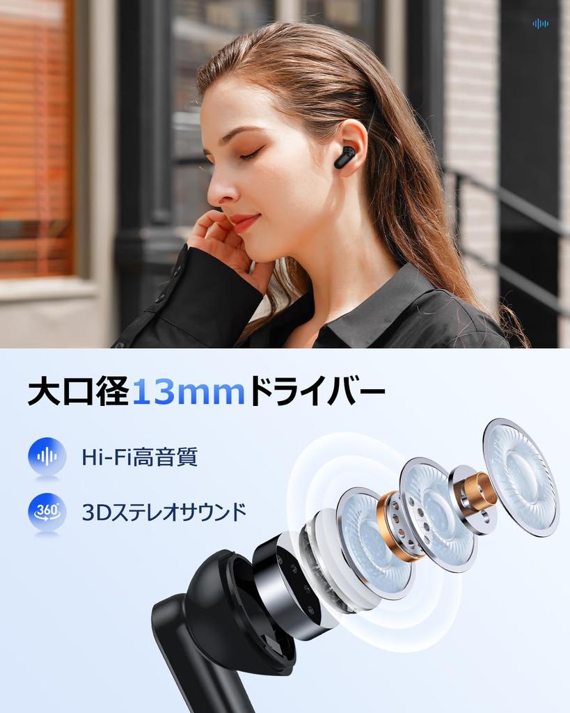 SAMONIC Wireless Bluetooth Fast Bluetooth Multifunctional Touch Control Bluetooth Sound Automatic Instant Up to 45 Hours IPX7 Waterproof ENC Noise