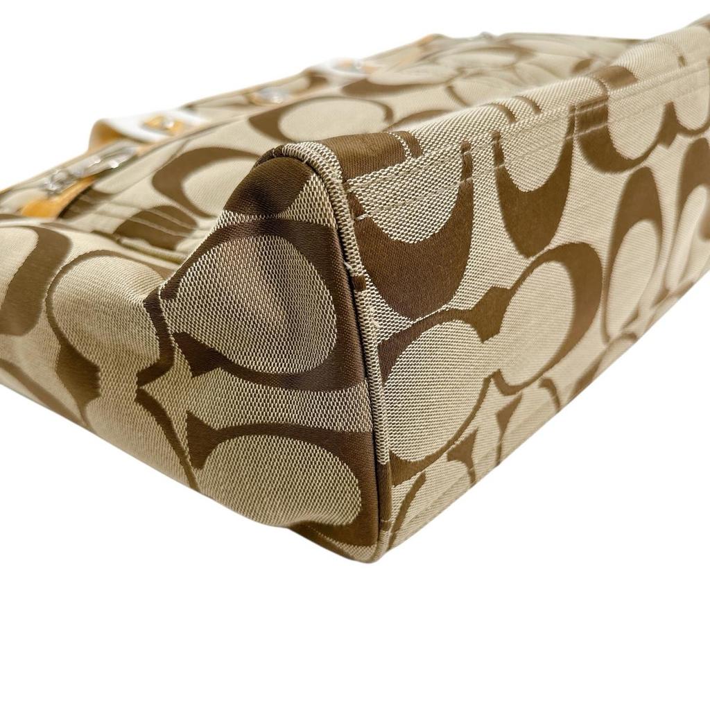 COACH Large capacity 2 way bag Shoulder Bag canvas beige Women F14871 Used