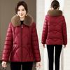 New winter slim-fitting and thin big fur-collared padded jacket women's short small padded jacket slim-fitting fashion padded clothing trend