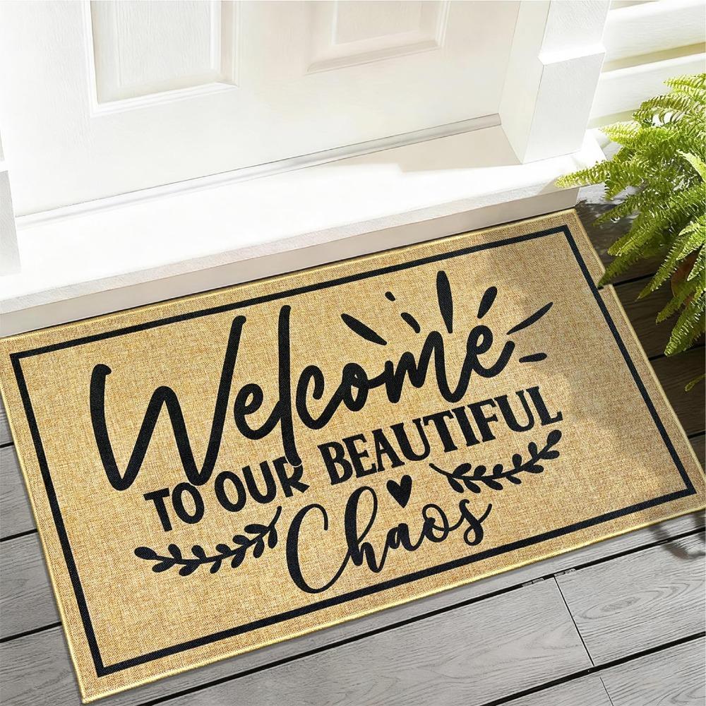Welcome Door Mat Carpet Rug Home Decoration Entrance Holiday Quote Print Non-Slip Floor Mat Welcome Mat Home Door Mat Rug