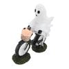 Bike Ghost Rider Statue with Pumpkin Resin Cycling Figurine Ornament for Holiday Scene Desk Decorati