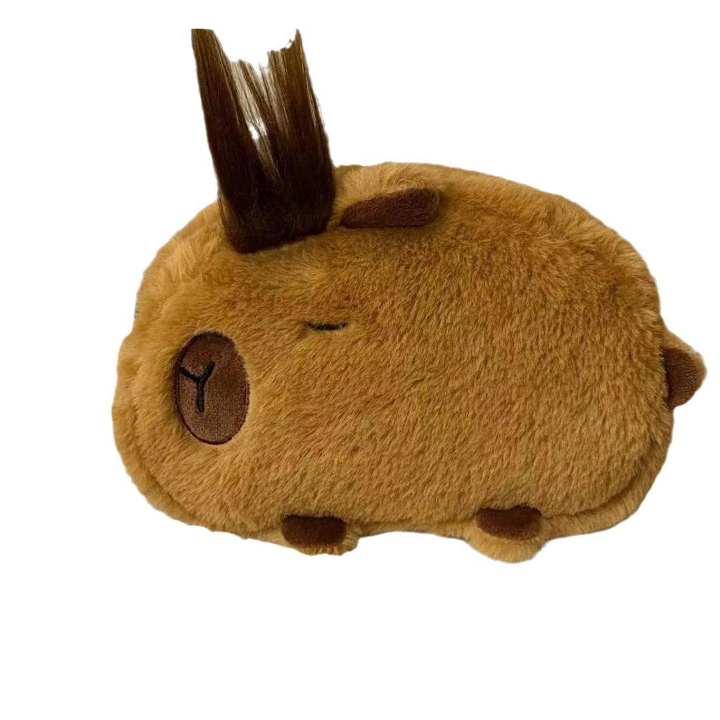 Cute Plush Pencil Case with Animal Glasses Design Large Capacity Cat Dog Shaped Makeup Bag School Stationer Bag Gift for Kids