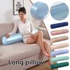 Summer Stuffed Silky Pillow Round Bolster Long Body Support Pillow Satin Ice Silk Neck Waist Pillow Pedicure Beauty Foot Cushion