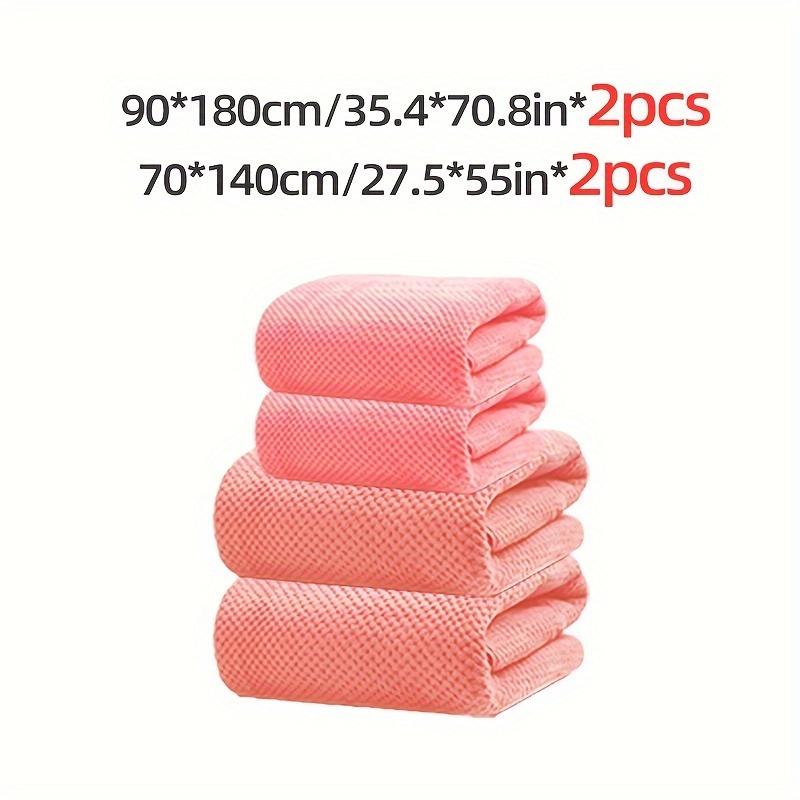 

4 шт. Мягкие полотенца для ванны из микрофибры кораллового велюра - Коллекция однотонных цветов - Впитывающие для времени купания, после фитнеса, душа и спа