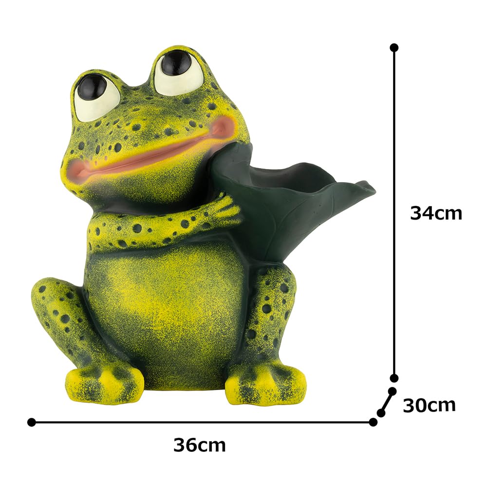 terracotta frog Portuguese-made ornament, figurine, "Maido Kaeru" (Welcome Frog), 34cm, pto-1377g