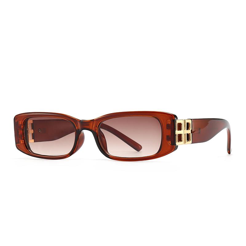 934 Fashion Narrow Square Frame Sunglasses Xiaohongshu Popular European and American Ins Style Retro