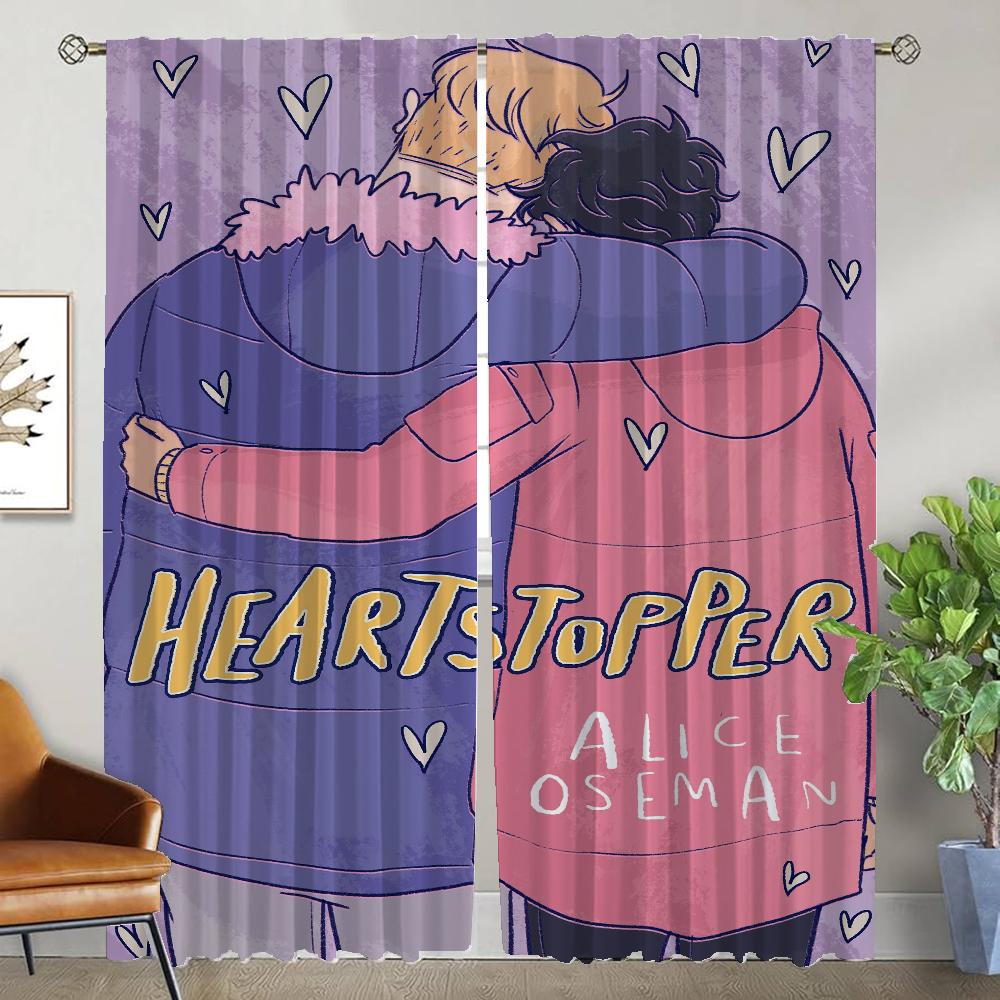 Anti-mosquito Curtains for Living Room Curtain Heartstopper Halloween Decoration Blackout Curtains 2 Pieces Partition Shades