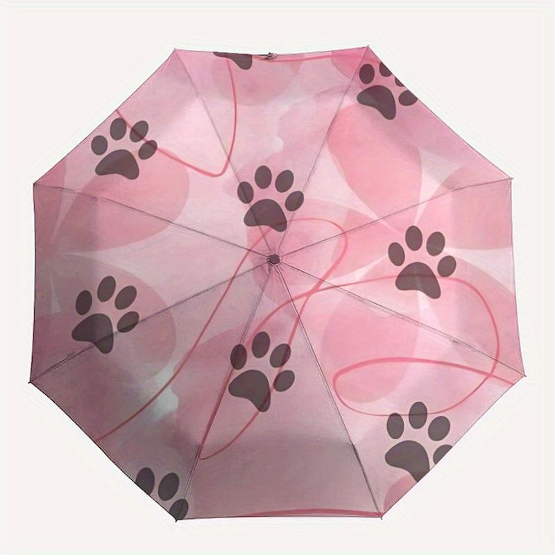 

1pc Paw Prints Pet Lover Automatic Umbrella High Quality Canopy, Portable Folding Umbrella with, Ideal Gift for - Travel, Everyday, Formal Events, Sty