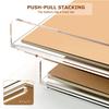 Acrylic Letter Fits A4 Ideal for Home Stationery Stackable for Space Horizontal Wide X Deep X 4cm Set of 4 Case/Document Tray, Size, Office, Desk,