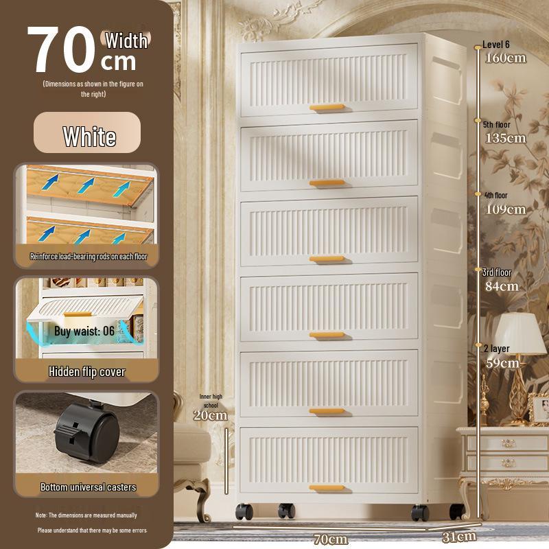 Multi-Layer Plastic Storage Cabinet for Children's Clothes, Snacks, Toys, Bedroom, Wardrobe, and Medicine.