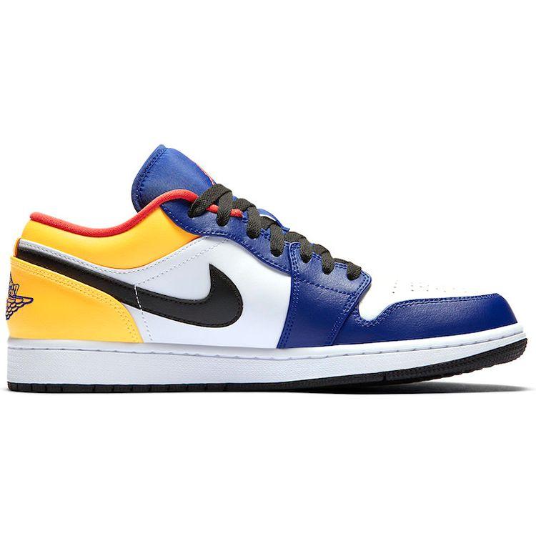 Air Jordan 1 Low Bianco Blu Reale Profondo Scarpe da Ginnastica da Uomo Laser-Arancio Rosso Pista 553558-123