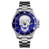 Hot-selling watch, fashionable rhinestone-encrusted skull, luminous men's waterproof quartz watch