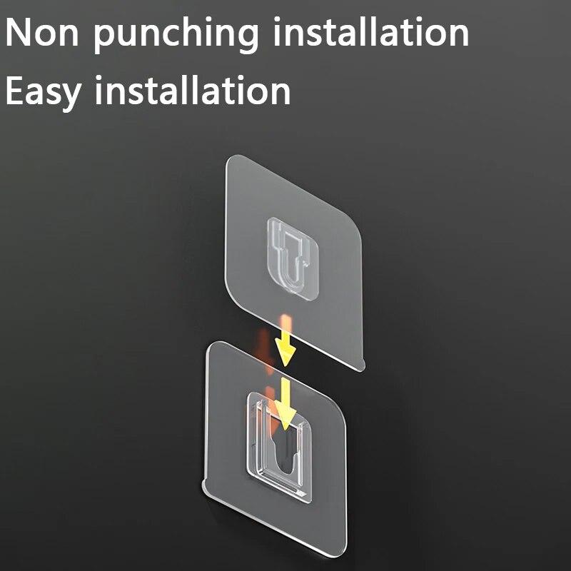5/0 pairs of traceless snap fasteners unperforated plug hooks firmly fixed on the router fixed wall hooks storage buckles