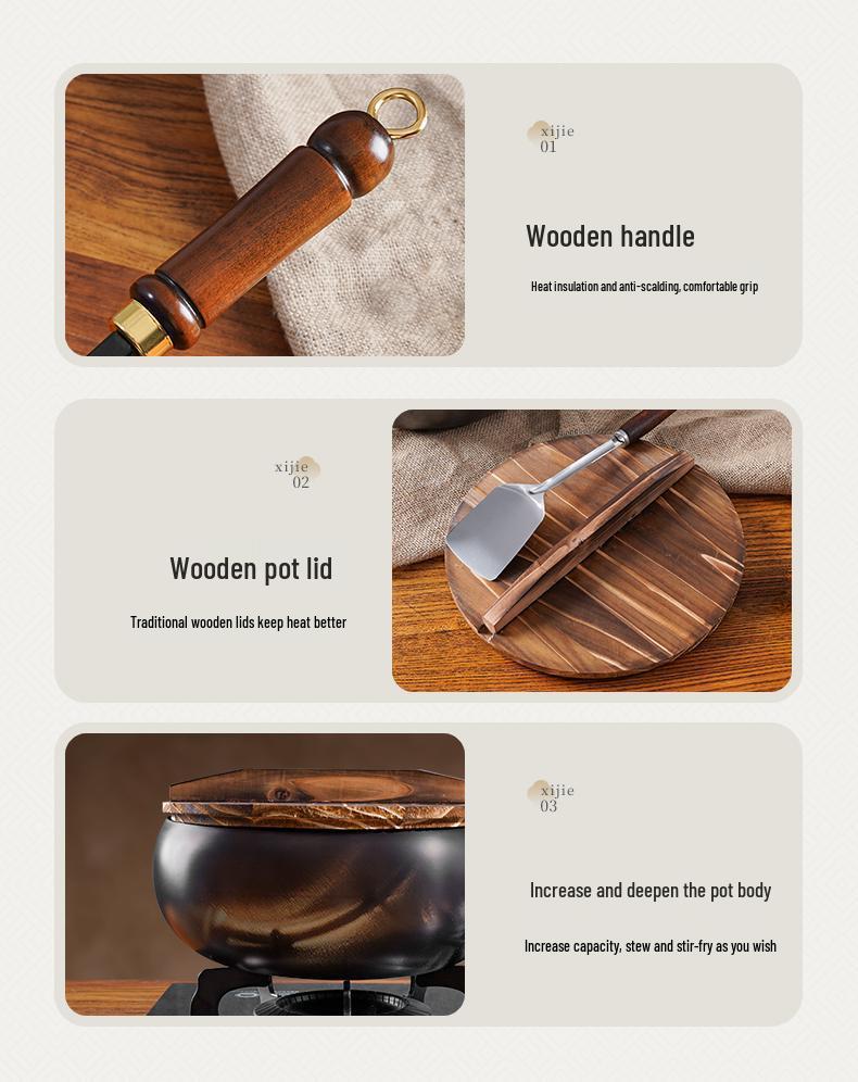 Zhangqiu Håndsmidd Mini Jern Wok - Non-stick, Ubelagt Stekepanne