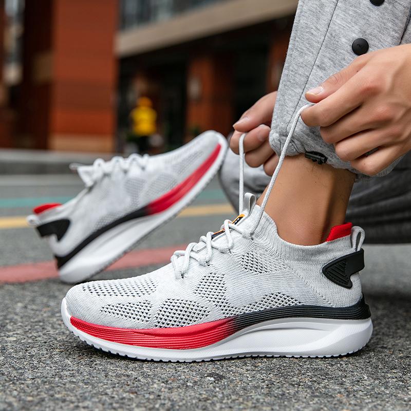 Fashion Casual High Quality Sport Athletic Gym Lightweight Men Casual Shoes Size 39-46 Sneakers Men Running Walking Knit Shoes