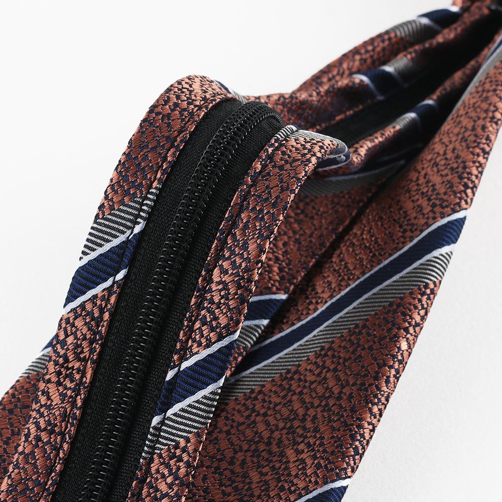 Lazy Tie Men'S Business Dress Wedding Shirt Zipper Knot-Free Navy Blue Burgundy Easily Pulled Men