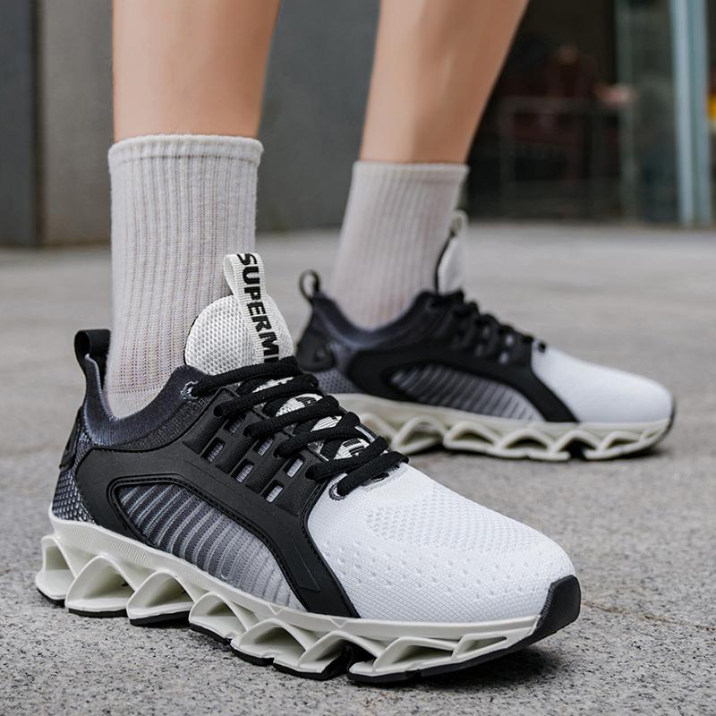 Men'S Breathable Mesh Running Shoes Blade Sole Sneakers Lightweight Non-Slip Sports Shoes For Gym Walking Casual Wear