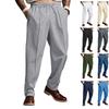Men's Casual Lightweight Pants Loose Elastic Waist Drawstring Trousers Solid Baggy Joggers Long Pants With Pockets
