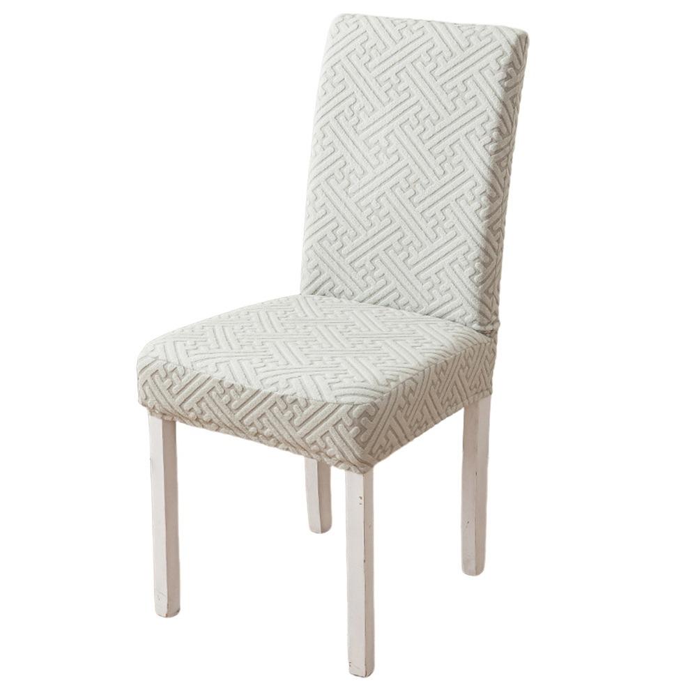 High-elastic Dining Chair Cover Jacquard Backrest Protector Stool Slipcover  for Home Decoration