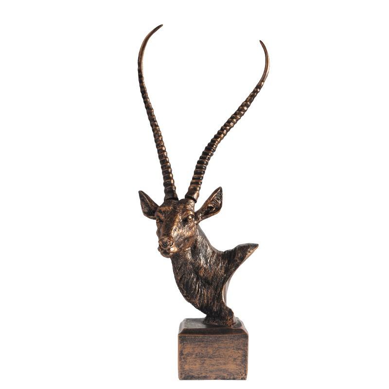 Resin Antelope Head Sculpture Decorative Figurine Living Room Bedroom Office Desk Modern Luxury Home Decor