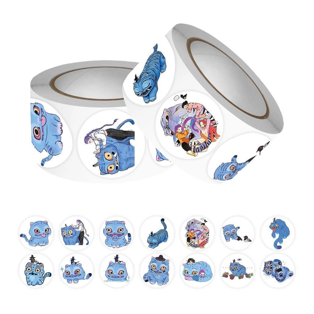 Anime Peripheral Sticker Roll, 500 Peripheral Sealing Stickers DIY Hand Journal Stationery Notebook Decoration Cutting Tape