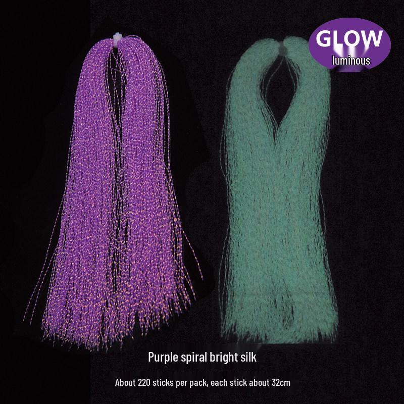 Luminous UV Spiral Silk Fishing Jig Hook Tying Material