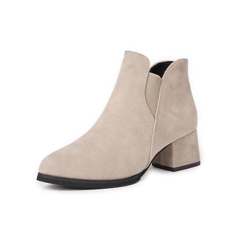 Large size Martin shoes women's autumn new short boots round head Martin boots suede women's boots