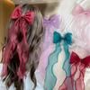 Elegant Mesh Streamer Bowknot Hair Clip Vintage Ponytail Holder Stylish Hair Accessories For Women And Daily Use