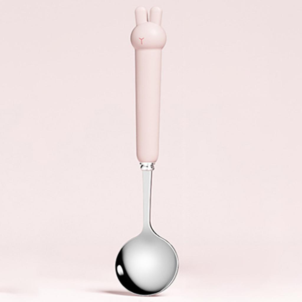 1 Set Spoon Cutlery Comfortable Grip Small And Exquisite Creative Portable Cartoon Rabbit Tableware Stainless