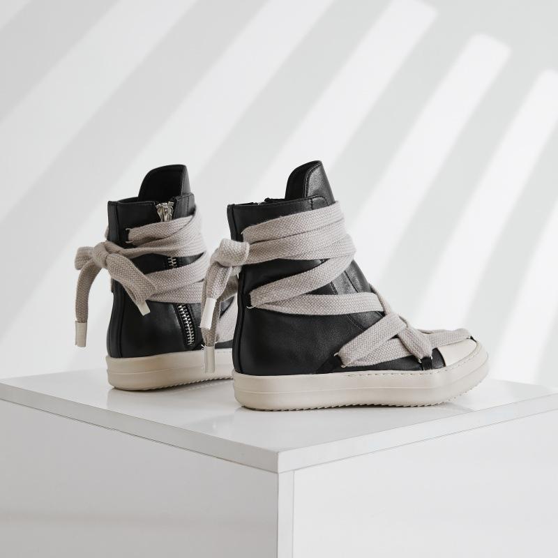 Mode 2024 Höga Sneakers Plattform Korssnörade Herr Casual Stövelskor Dam Sneakers Designade Casual Flats Ankel Botas Storlek 44