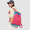 Niche Color Block Dopamine Backpack Cross-border Casual Minimalist Fashion Bag for Girls Student Commute & Daily Use