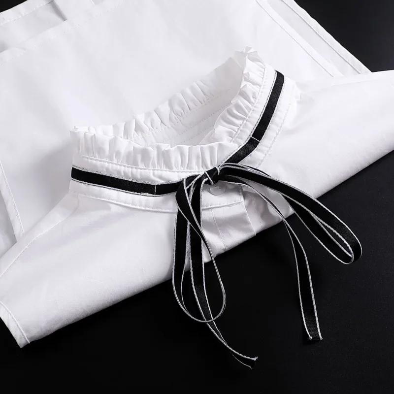 Perfect Match Lotus Leaf Edge Fake Collar For Sweater Dress Bowknots Half Shirt False Collar Ties Decoreative Autumn Stand Detachable Collars