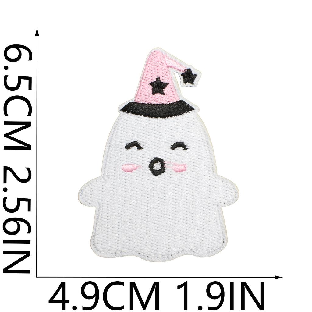 Ghost Embroidery Cloth Sticker Halloween Piao Ghost Patch Sticker Festive Atmosphere Dress Up Embroidery Label Pumpkin Spider Web