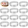16 Pcs 2 Inch 304 Stainless Steel Cake Rings Perforated Round Mousse Molds for Baking Desserts Muffins Sandwiches Silver Pastry Rings Set of 16
