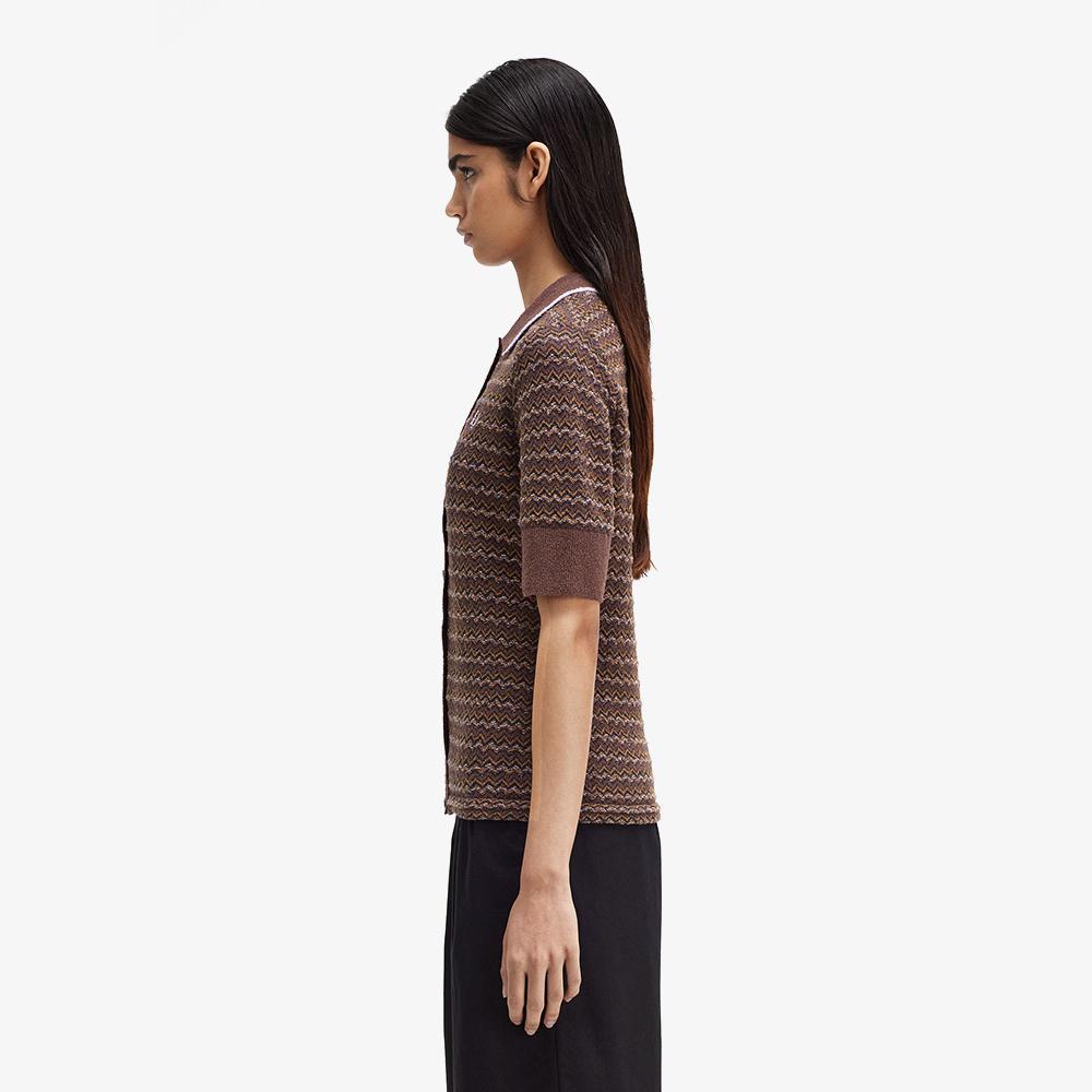 FRED PERRY [Womens] Boucle Jacquard Knit Shirt (U53) Afpf2438112-U53