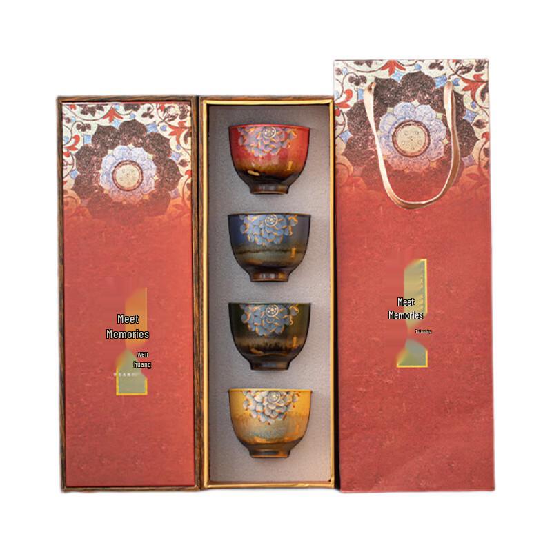 

SUSHI CERAMICS Dunhuang Auspicious Lotus Ceramic Master Teacup Set