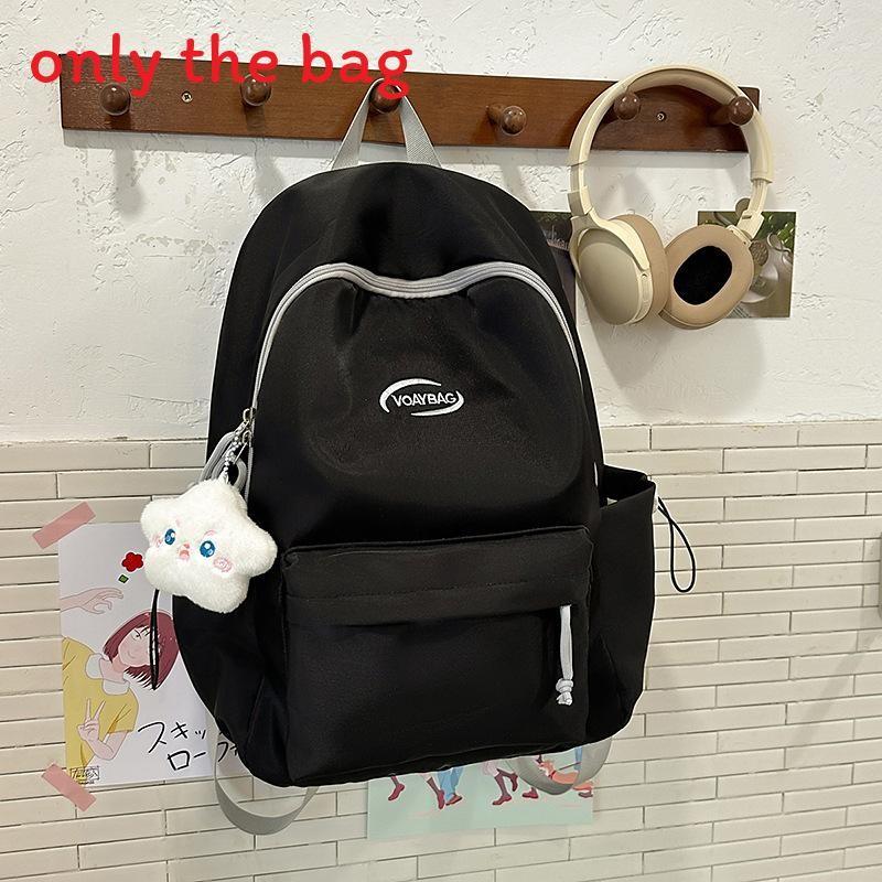 Nylon Girls Backpack With Letter Print Design And Splicing Elements For Casual Travel And School Use