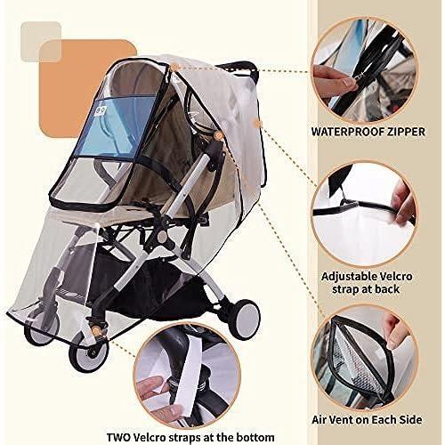 Housse De Pluie Universelle Pour Poussette - Bemece - Noir - Dimensions: 55,9 X 94 X 94 Cm
