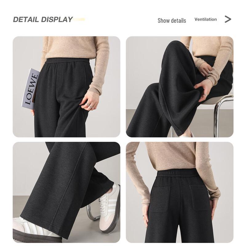 Handu Yishe Women's Tencel Wool Blend Wide-Leg Casual Pants