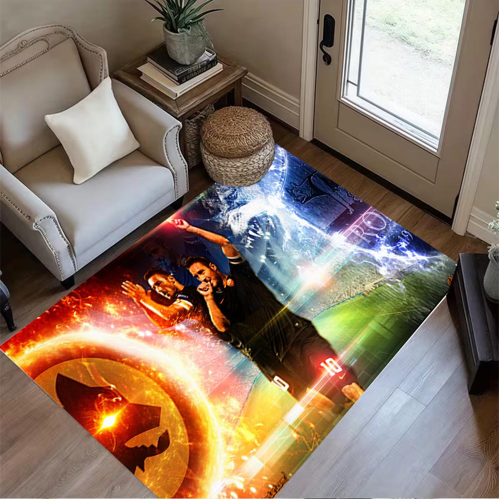 Dynamic Soccer Artwork Carpet Design for Study room Outdoor Game Room Kitchen Anti-slip Rug Anime Office Decor Best for Christmas