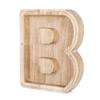 18cm Twenty-six Letter Piggy Bank Wooden Coin Money Saving Box Jar Coins Storage Box Desktop Ornament Home Decor Craft Xmas Gift