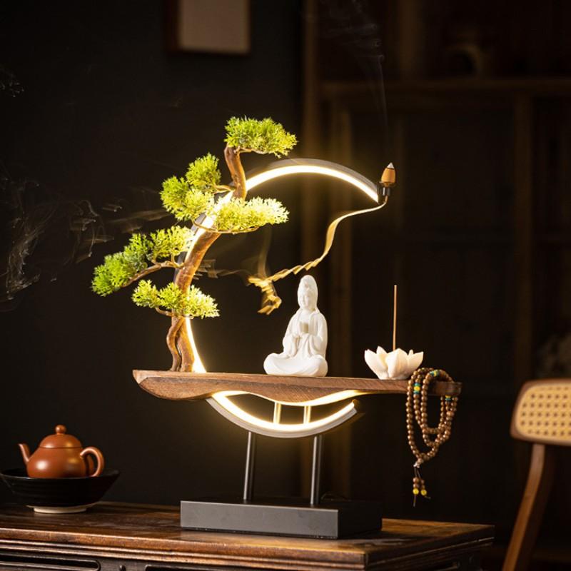 Bodhisattva Guanyin Buddha Socha Ozdoba Keramika Porcelán Zpětný Kadidelník Buddha DOMOV Svatyně oltář FENG SHUI Socha