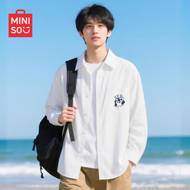 MINISO Men's Casual Oxford Long-Sleeve Shirt