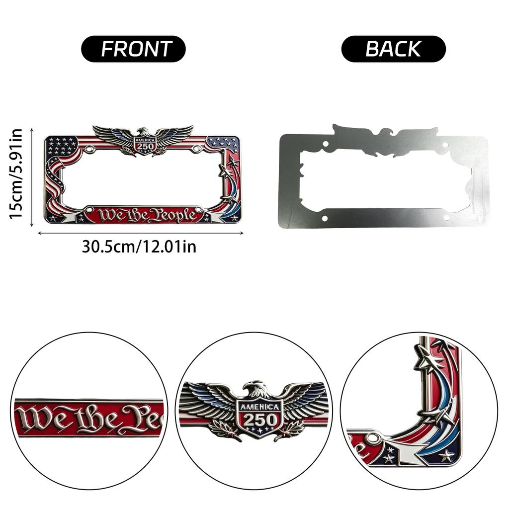 2D Decorative License Plate with Stylish Design for Car Front and Rear