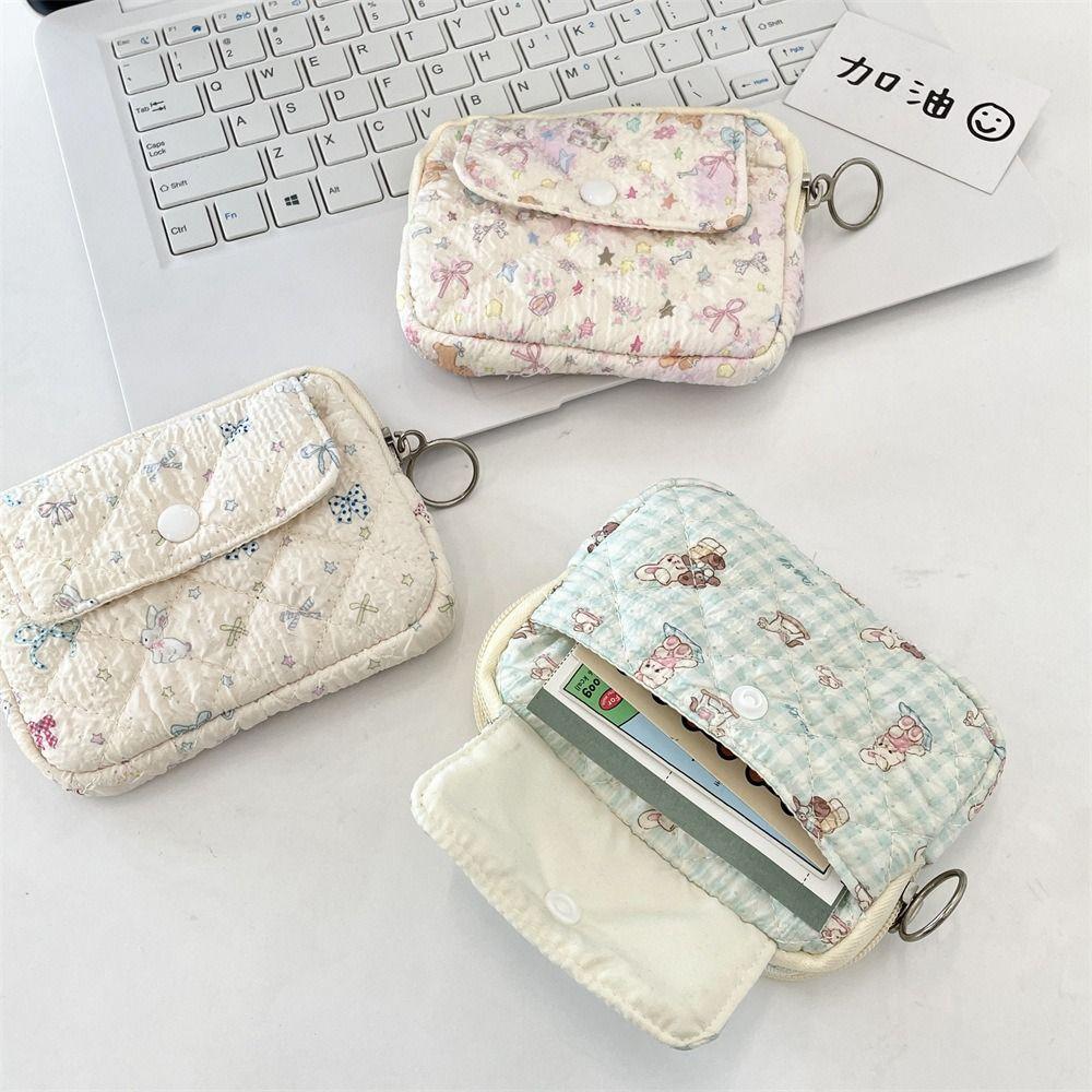 Multifuctional Mini Canvas Coin Purse Korean Style Sanitary Napkin Storage Bag Cute Wallet  Travel