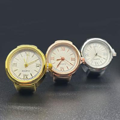 Quarz-Finger-Uhrenring für Damen und Herren, Paar-Ringe, digitale Uhren, elastisch, dehnbar, Finger-Punk-Ringe, Schmuck, Uhr