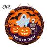 Ghost Wall Ornament Vintage Wooden Halloween Welcome Door Hanger, Pumpkin Skull Witch Farmhouse Hanger Sign, Hanging Decor for Front Porch Decoration